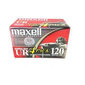 Maxell UR 120 Minute Normal Bias Blank Audio Cassette Tapes 4 Pack New / Sealed